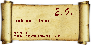 Endrényi Iván névjegykártya